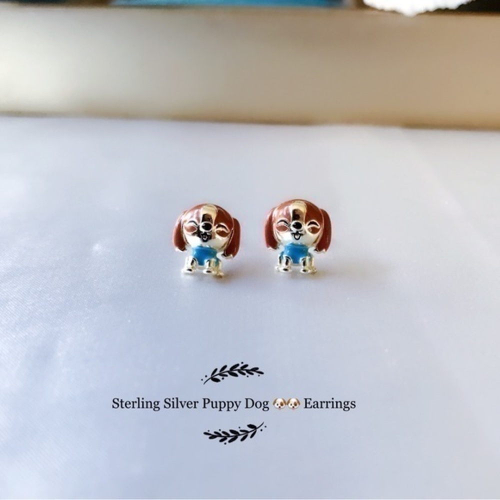 Sterling Silver Puppy Dog Earrings